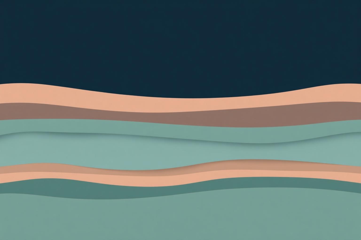Abstract illustration of layered horizontal bands in muted greens and blues.