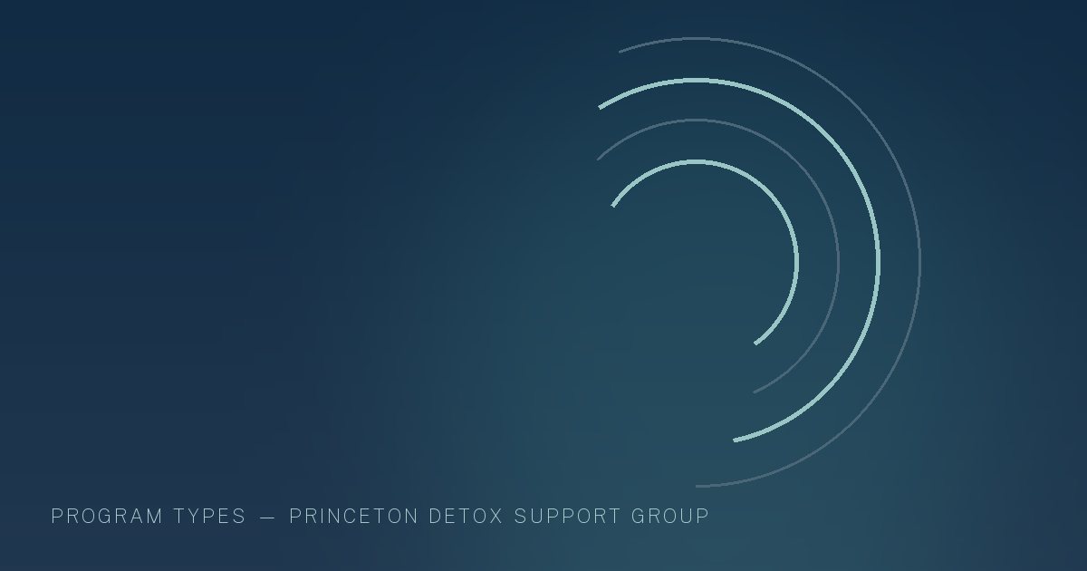 Illustration in the site's navy and teal palette showing overlapping arcs gathered around a common centre, marking this guide to Dual Diagnosis & Co-Occurring Mental Health Treatment in New Jersey.
