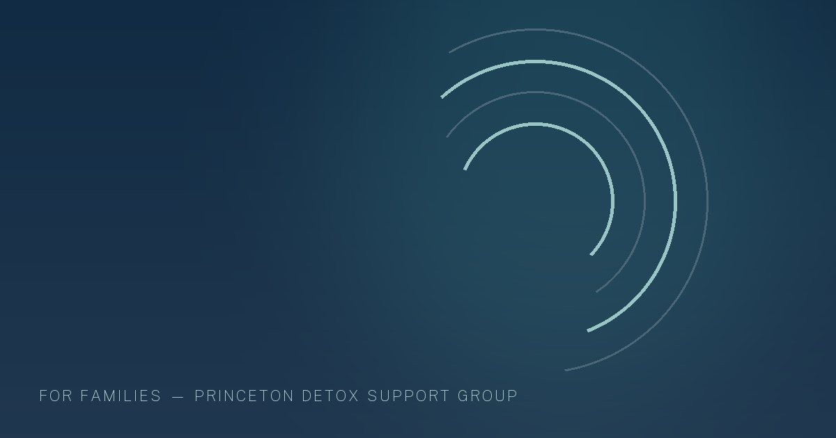 Illustration in the site's navy and teal palette showing overlapping arcs gathered around a common centre, marking this guide to Men's Addiction Treatment Programs in New Jersey.